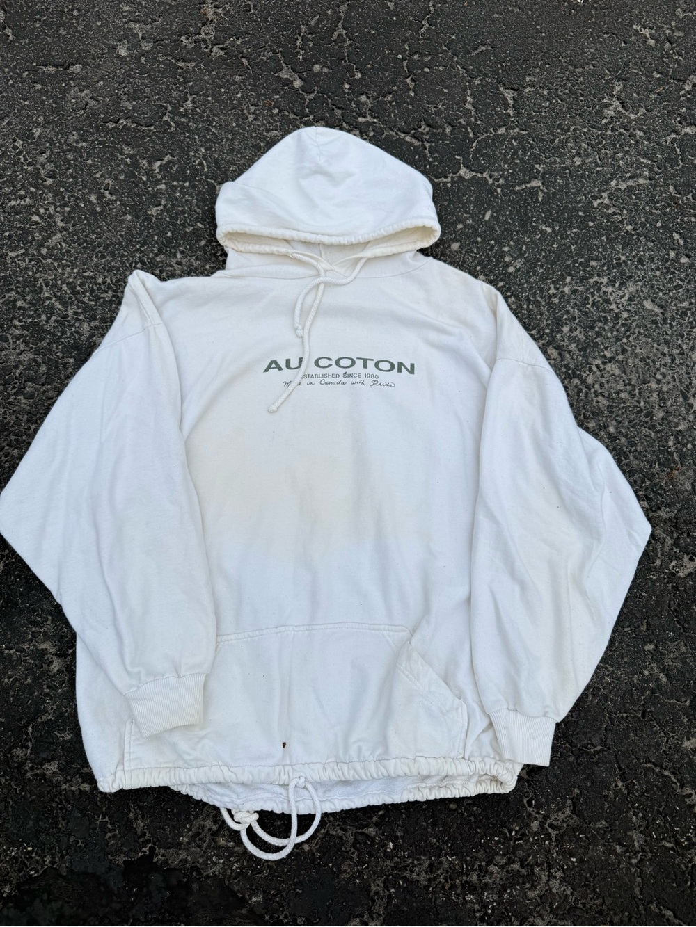 1980’s AU COTON White Logo Hoodie